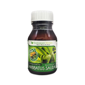 Barakah Herbs, Habbatus Sauda 4 in 1, Soursop Leaf, 60 softgels